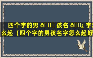 四个字的男 💐 孩名 🌿 字怎么起（四个字的男孩名字怎么起好听）